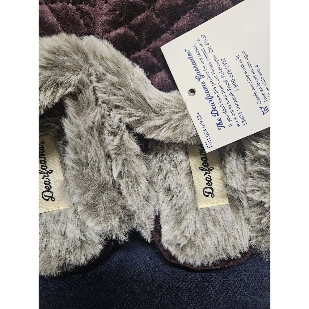 Dearfoams Womens Memory Foam Purple Quilted Clog Slippers Small 5-6 NEW - Picture 6 of 13